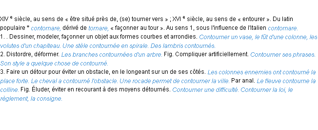 Définition contourner ACAD 1986