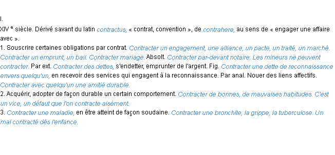 Définition contracter ACAD 1986