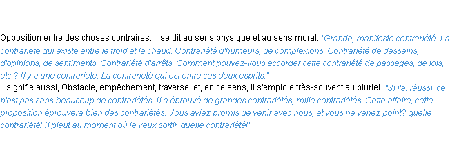 Définition contrariété ACAD 1835