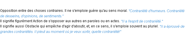 Définition contrariété ACAD 1932