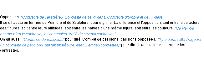 Définition contrasté ACAD 1798
