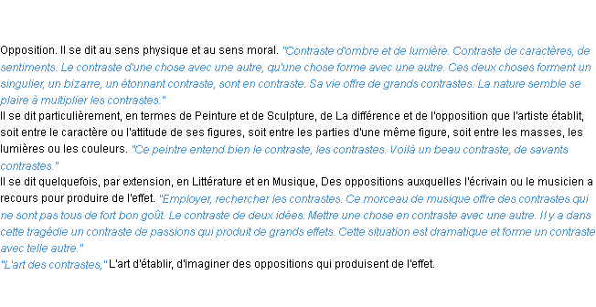 Définition contrasté ACAD 1835