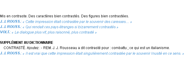 Définition contrasté Emile Littré