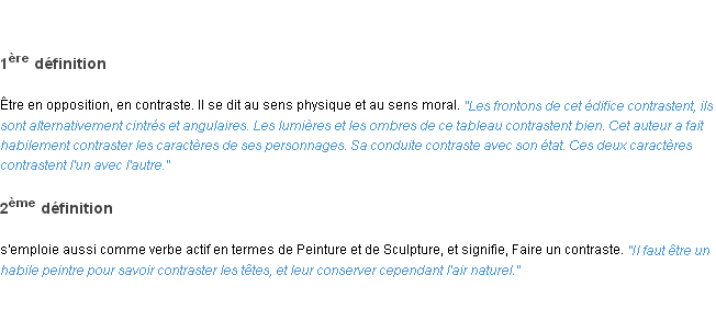 Définition contraster ACAD 1835