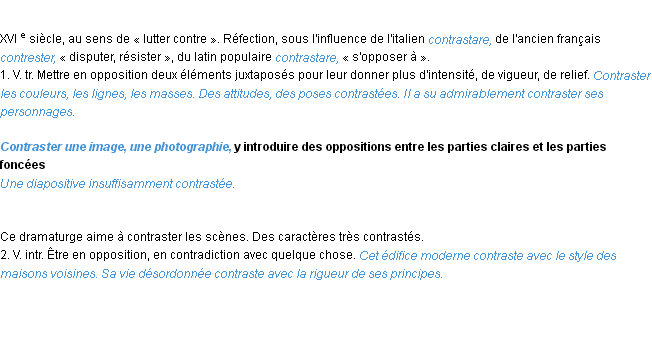 Définition contraster ACAD 1986