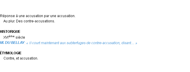 Définition contre-accusation Emile Littré