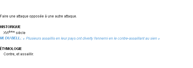 Définition contre-assaillir Emile Littré