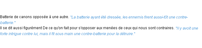 Définition contre-batterie ACAD 1762