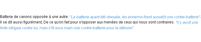 Définition contre-batterie ACAD 1798