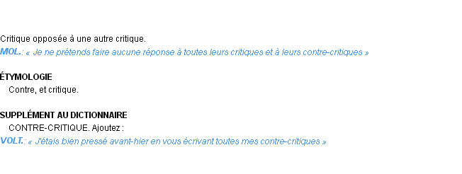 Définition contre-critique Emile Littré