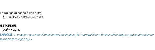 Définition contre-entreprise Emile Littré