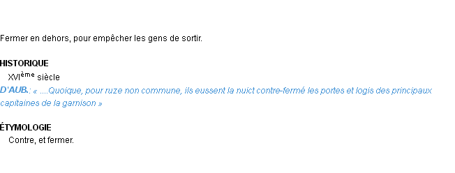 Définition contre-fermer Emile Littré