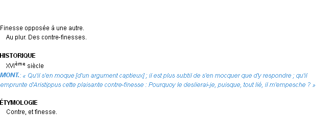 Définition contre-finesse Emile Littré