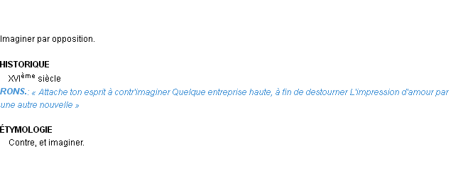 Définition contre-imaginer Emile Littré