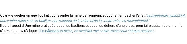 Définition contre-mine ACAD 1835