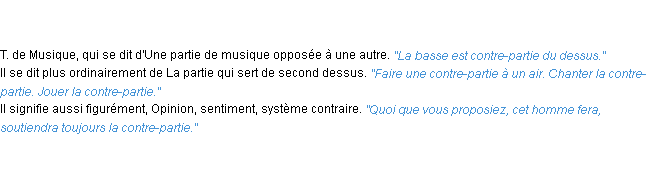 Définition contre-partie ACAD 1835