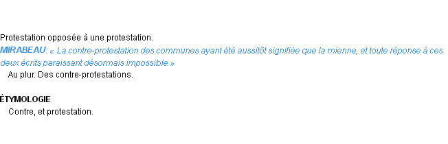 Définition contre-protestation Emile Littré