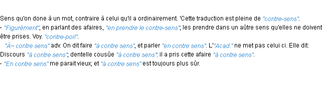 Définition contre-sens JF.Feraud