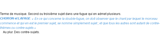 Définition contre-sujet Emile Littré