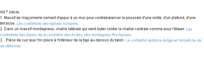 Définition contrefort ACAD 1986