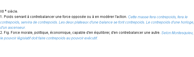 Définition contrepoids ACAD 1986