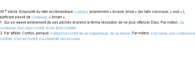 Définition contrit ACAD 1986