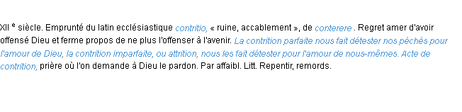 Définition contrition ACAD 1986