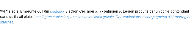 Définition contusion ACAD 1986