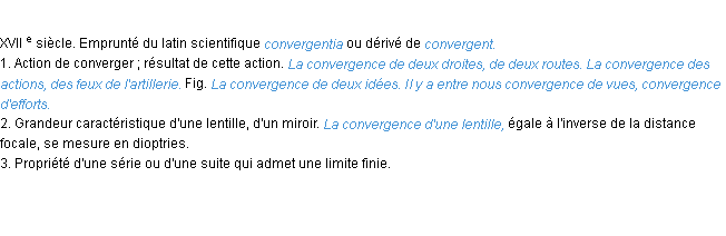 Définition convergence ACAD 1986