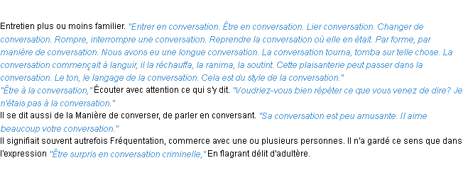 Définition conversation ACAD 1932