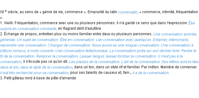 conversation définition