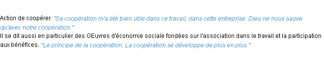Définition coopération ACAD 1932