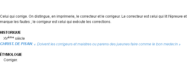 Définition corrigeur Emile Littré