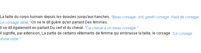 Définition corsage ACAD 1835