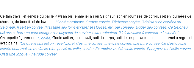 Définition corvée ACAD 1798
