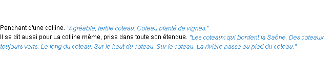 Définition coteau ACAD 1835