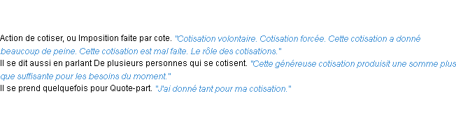 Définition cotisation ACAD 1835