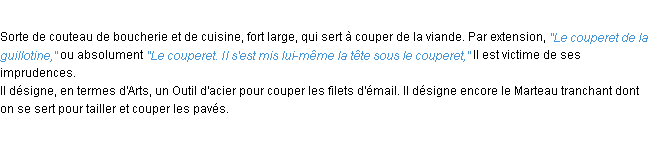 Définition couperet ACAD 1932