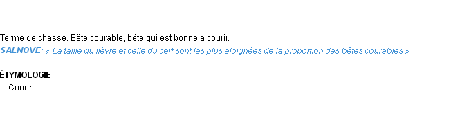 Définition courable Emile Littré