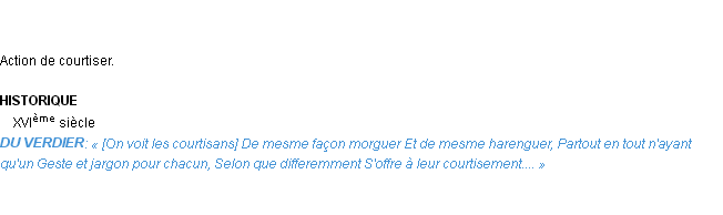 Définition courtisement Emile Littré