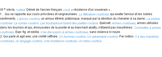 Définition courtois ACAD 1986