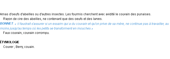 Définition couvain Emile Littré