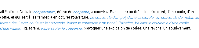 Définition couvercle ACAD 1986