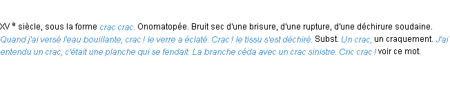 Définition crac ! ACAD 1986