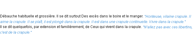 Définition crapule ACAD 1835