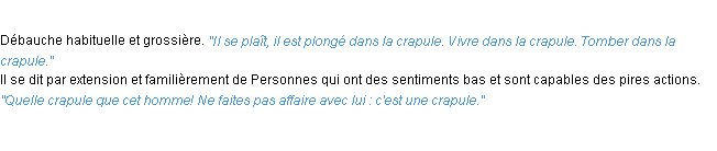 Définition crapule ACAD 1932