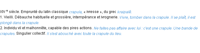 Définition crapule ACAD 1986