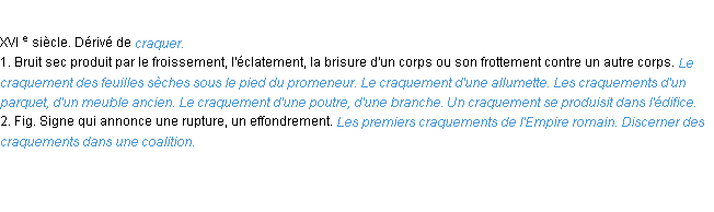 Définition craquement ACAD 1986