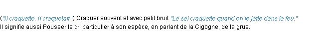 Définition craqueter ACAD 1932