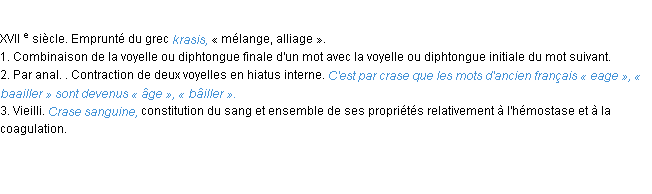 Définition crase ACAD 1986